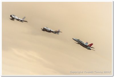 Formation CAC Sabre, Gloster Meteor, F/A-18A Hornet