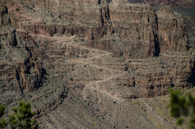 The Grand Canyon South Kaibab trail to the bottom