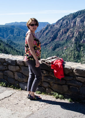 My wife at Oak Creek Canyon overlook