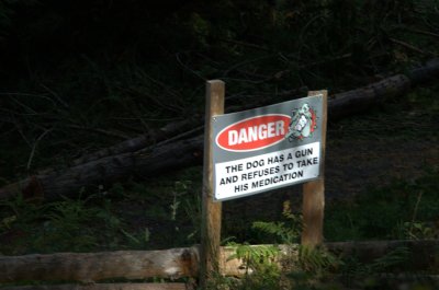 A warning on the way to the Kinsol Trestle