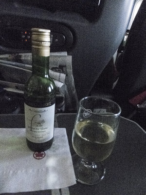 A little wine to help pass a 7 hour flight