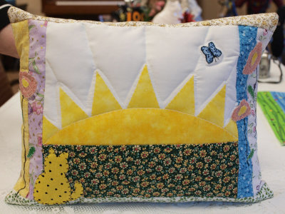 Front of pillow - made by Eleanor Garvey