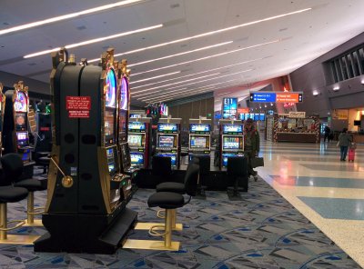 Gambling starts at the airport...