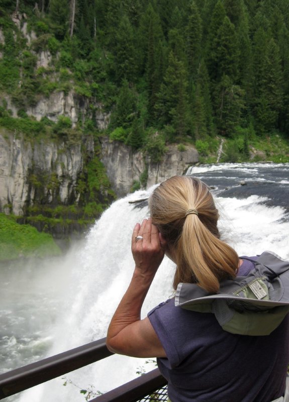 Lisa at Upper Mesa Falls in Idaho