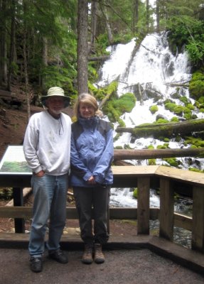 Gary Rollinson and Petra Shawen at Clearwater Falls in Oregon