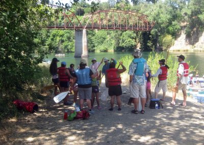 Evan Massaro Giving Paddling Instruction at the Sunrise Avenue Put-In 