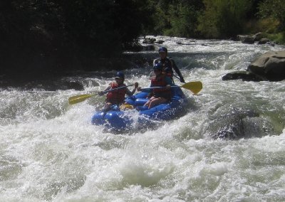 Gary Rollinson, Jonetta Bledsoe, and Carina Franco in Mother's Rapid on Cache Creek 