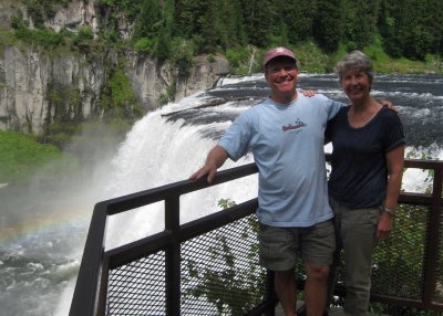 Evan Massaro and Britta Shafer at Upper Mesa Falls in Idaho
