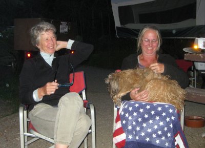 Britta, Lisa, and Chuckie Sitting at the Evening's Fire