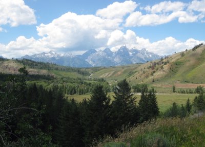 The Teton Range seen from the Gros Ventre River Valley