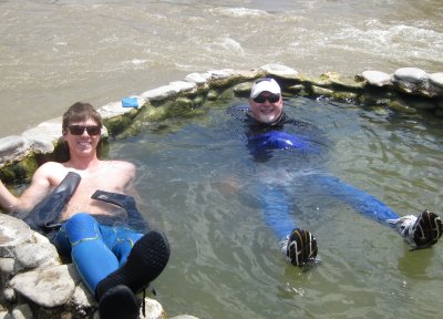 Jeff and Lee Schmelter Laid Back at the Hot Spring Pool on the East Fork of the Carson