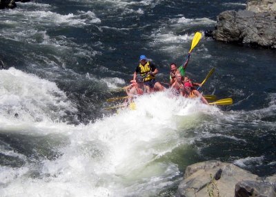 Andrey Rytikoff's Boat at Class III Satan's Cesspool n the American River Gorge