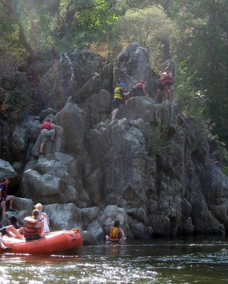 Andrey Rytikoff Leading the Crazies up Jumping Rock on the American River Gorge