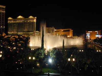 Bellagio fountains at night