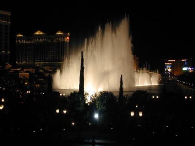 Bellagio fountains at night