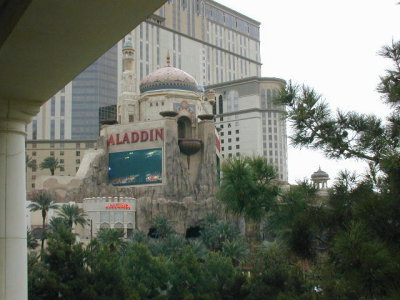 An outside shot of the Aladdin