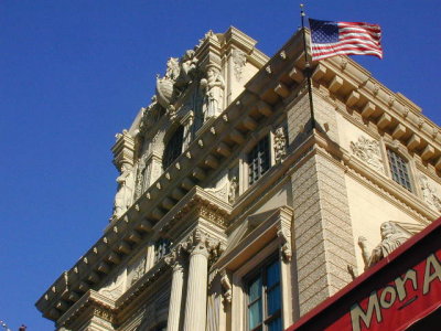 The Paris Hotel waving the U.S. Flag