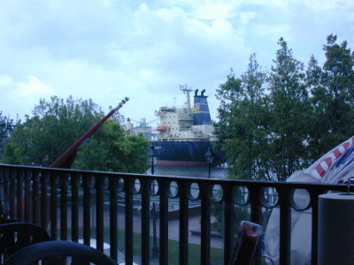 Watching a barge pass on the Savannah River