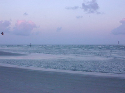 The beach at sunset