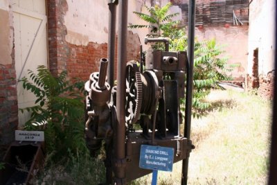 Old Diamond drill at the Bartlett Hotel in Jerome AZ