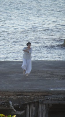 Tai Chi on Es Calo Harbour……a daily ritual for this lady