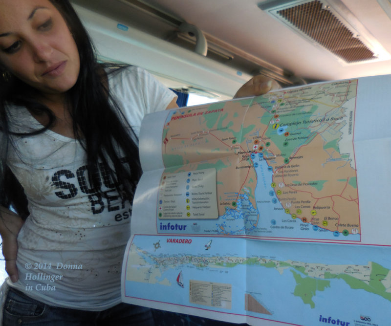Thalia Showing Us Map of the Salinas area