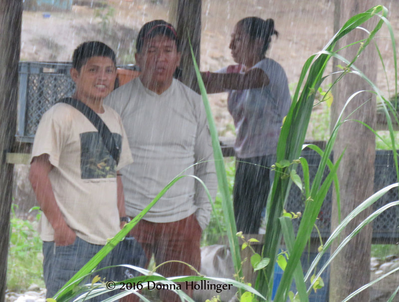 Jose and Jaime at the Market during the worst of the downpour