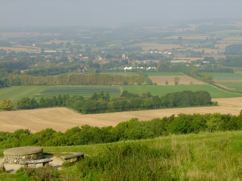 Wye  from  the  viewing  point , high  on  the  Downs.