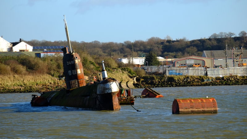 Former  Soviet  submarine ,now  privately  owned, awaiting  refurbishment.