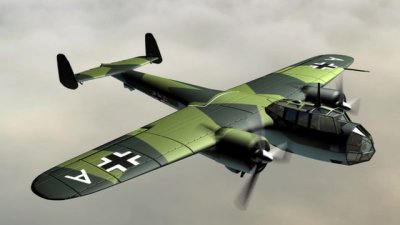 WW2  German  Dornier 17 bomber ,artist's  impression
