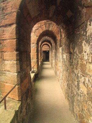 Corridor  with  viewing  gallery, on left.