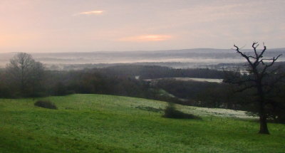 Looking  south  across  the  Medway  Valley  and  Bough  Beech  reservoir.