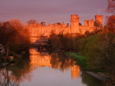 Warwick  Castle , at  the  crack  of  dawn.