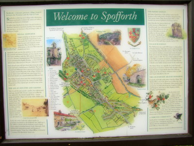 Spofforth  village  and  castle  information  board.