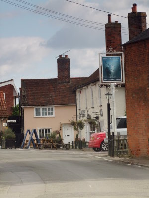 The  White  Hart  Pub  and  sign.