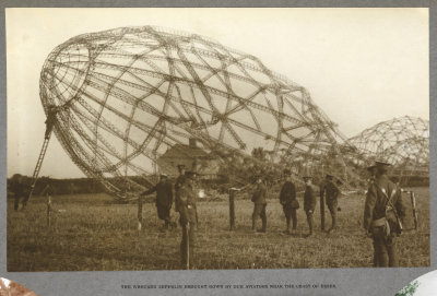 Wrecked  Zeppelin  on Essex  Coast  in  WW1