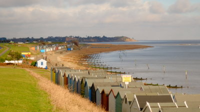 From  the  sea  cliff, looking  north  to  the  mouth  of  the  River  Deben.