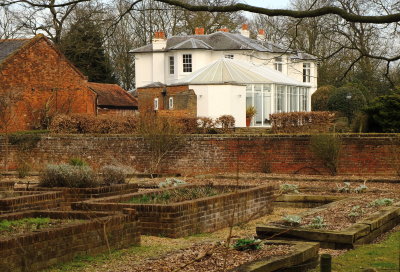 White  Lodge  with formal  garden.