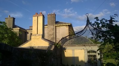 Chimneys  and  pergolas , in  evening  sunshine.