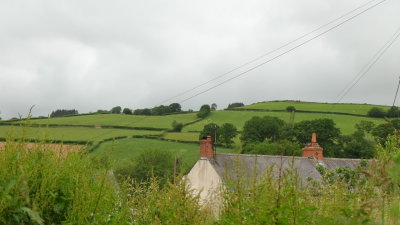 Looking  uphill past Llewin-cor, 360m.