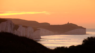 The  Seven  Sisters ,Belle  Tout  and  Cuckmere  Haven  at  dawn.