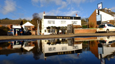 The  Pier  pub , in  reflection.