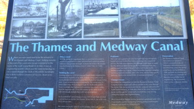 Notice  Board  detailing  the  now  defunct Thames  and  Medway  Canal.