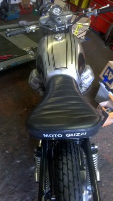 Moto  Guzzi  850 , being  lovingly  restored.