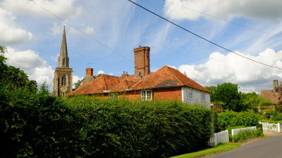 Traditional  Kentish  house and church spire