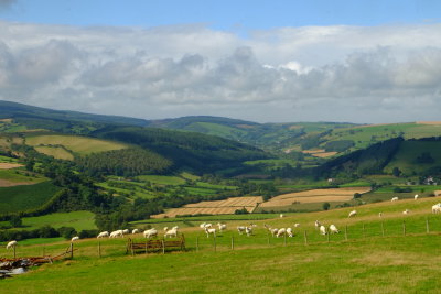 Looking  up  the  valley  of  the  River  Lugg , towards  Pilleth.