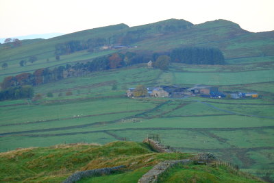 In this image , centre stage, is the Wall fort of  AESICA  , just  left  of the farm.