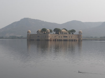 A palace in the middle of a lake