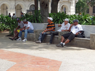 Hanging out, waiting to discuss baseball.