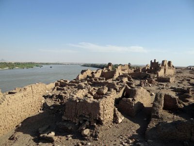 Sai Island in the Nile:  ruins of an Ottoman fortress built on top of an Egyptian temple.